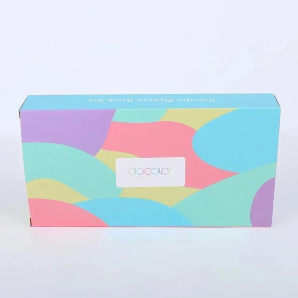 Docolor Makeup Brushes 17 Pcs Colourful Rainbow Synthetic Make Up Brush Set - Picture 12 of 15